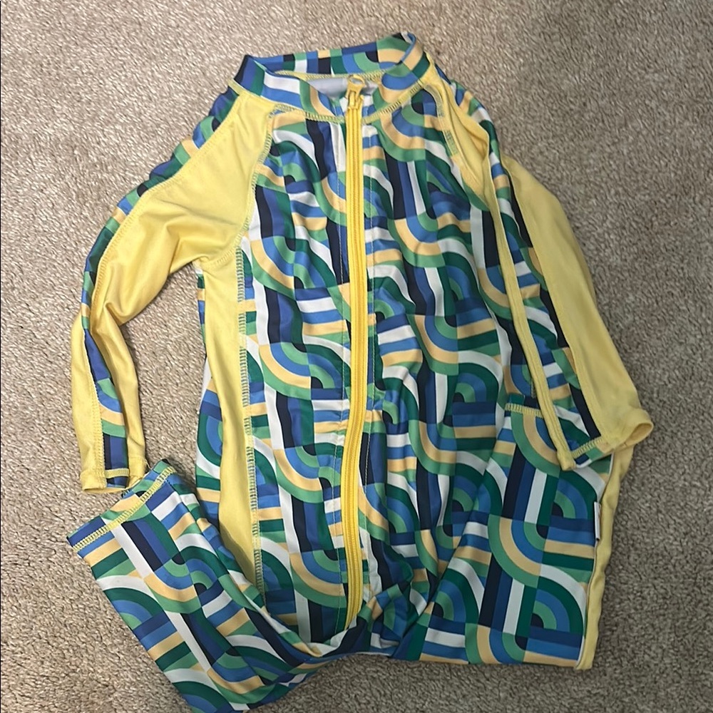 Colorful Geometric Patterned Swimsuit